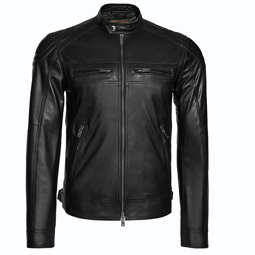 Siyah Benny Erkek Deri Mont