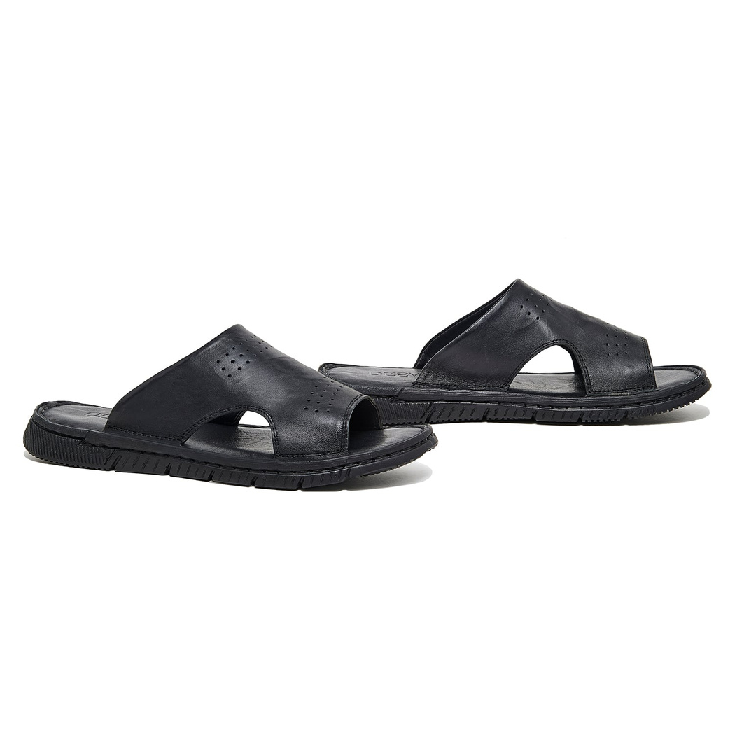 Siyah Brando Erkek Deri Terlik