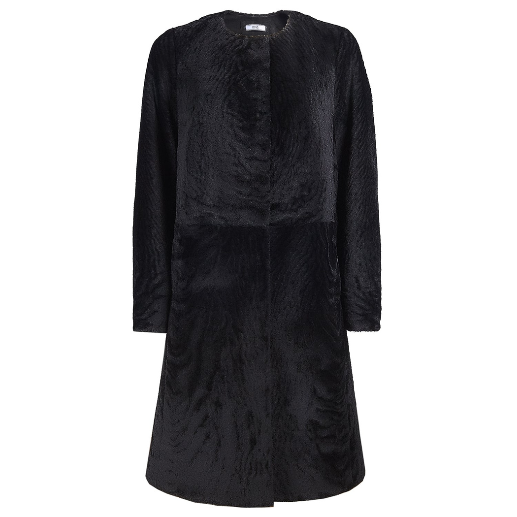 Siyah Celile Kadın Kürk Kaban