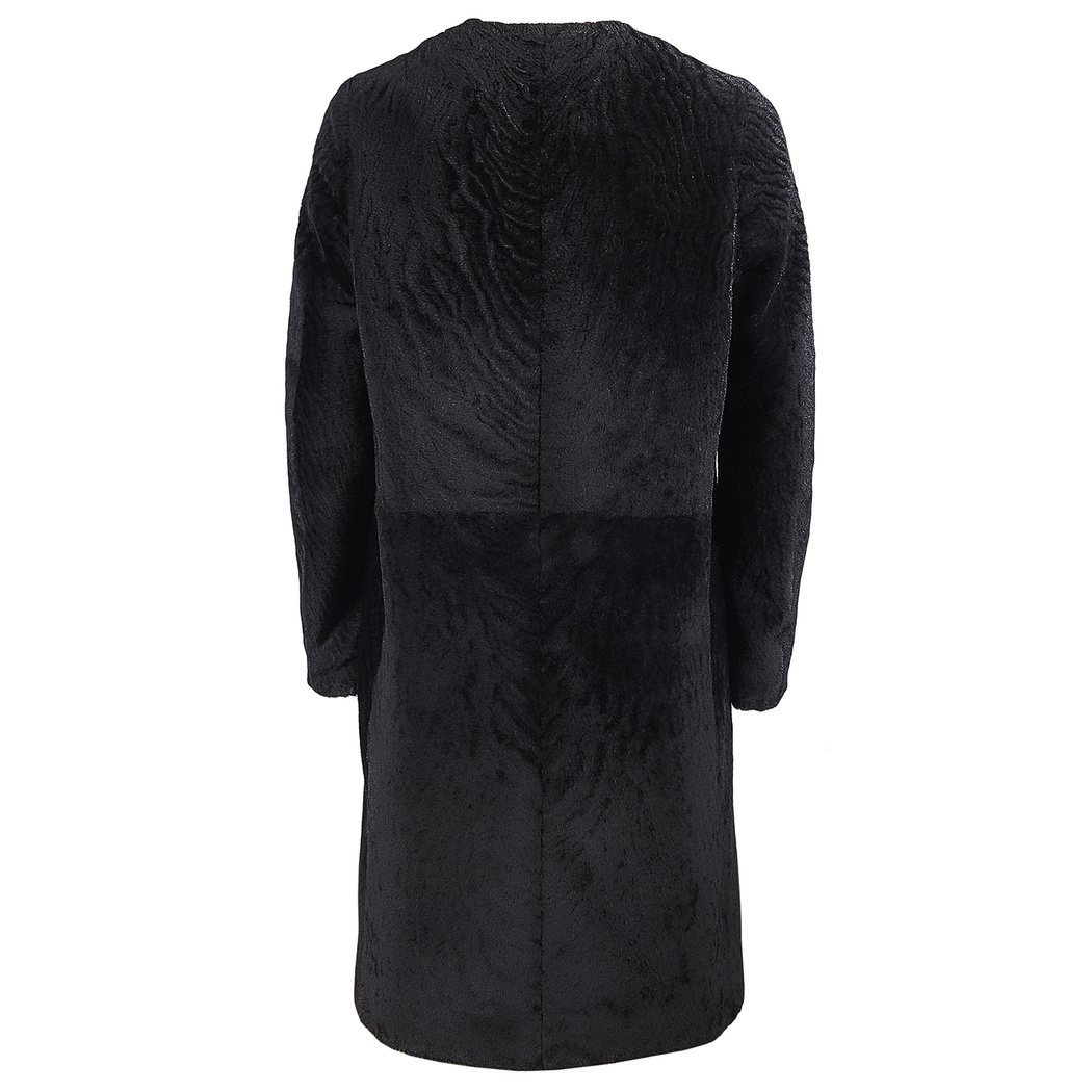 Siyah Celile Kadın Kürk Kaban