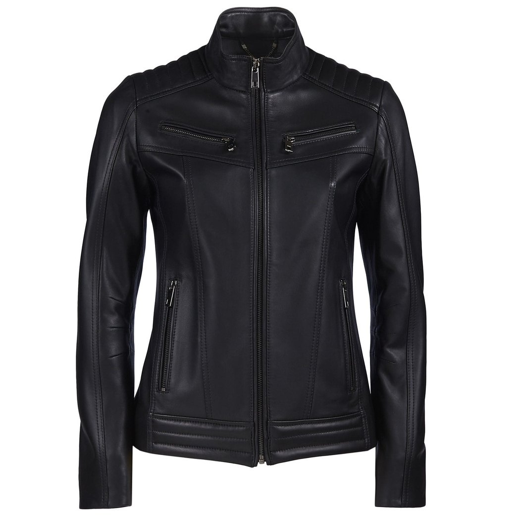 Siyah Connor Kadın Deri Ceket