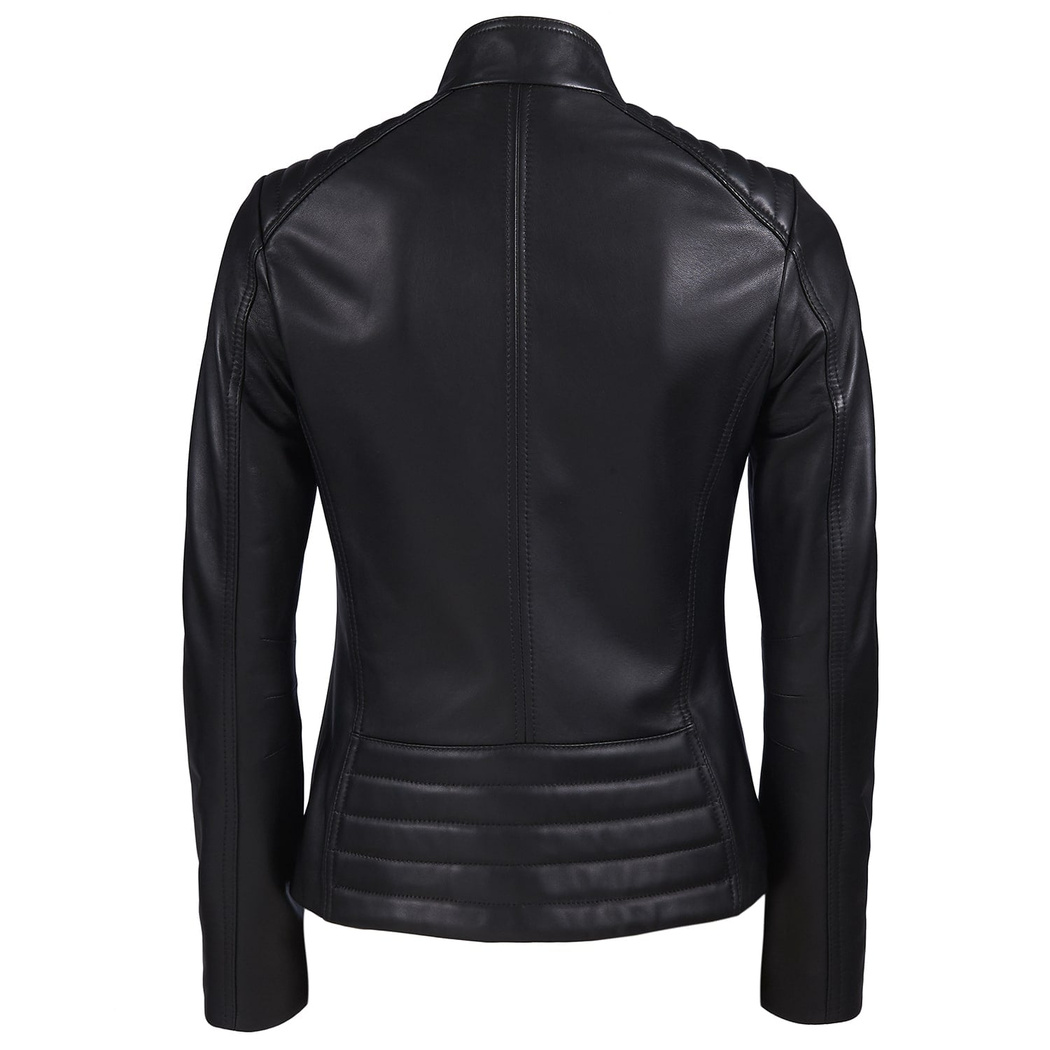 Siyah Connor Kadın Deri Ceket