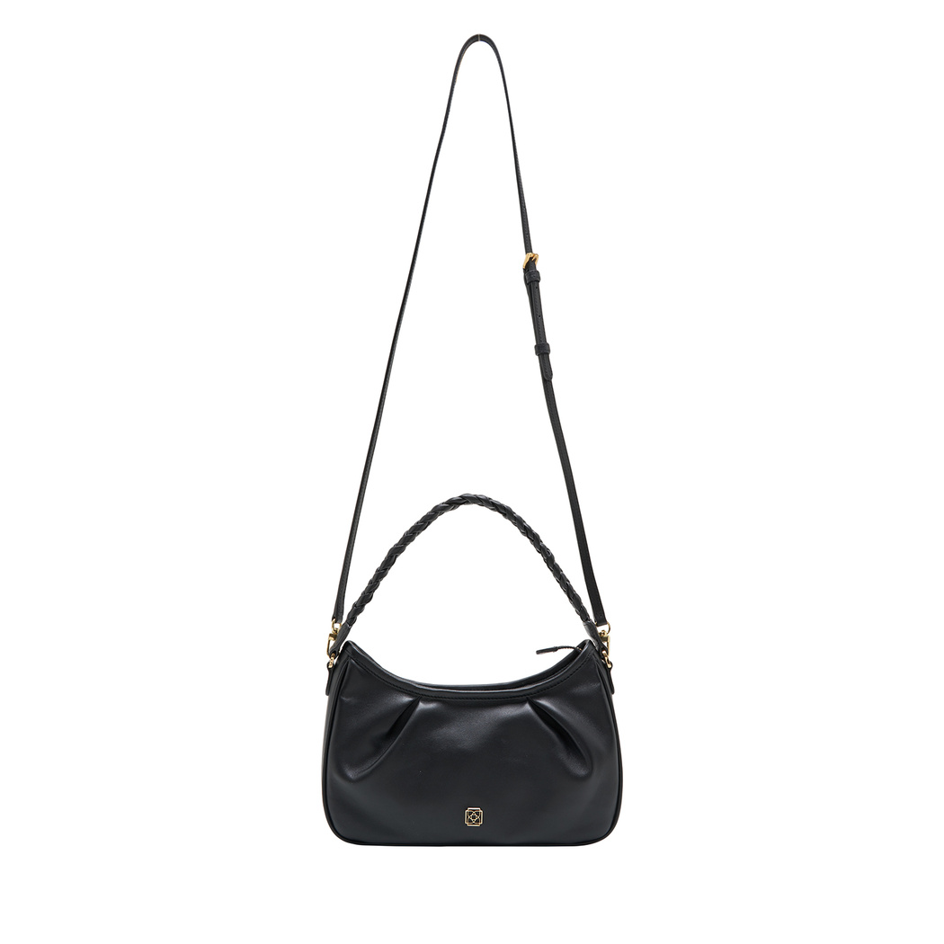 Siyah Dalya Kadın Deri Omuz Askılı Çanta