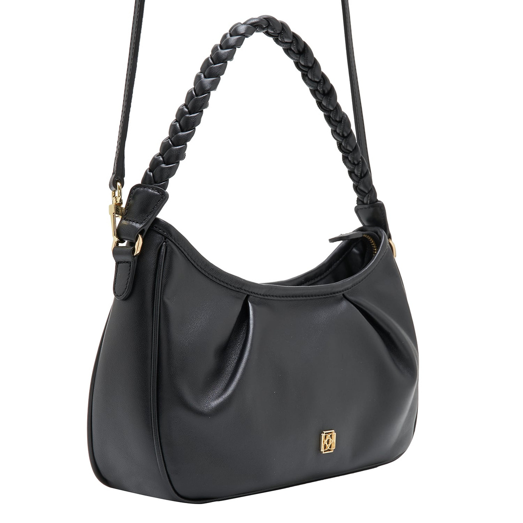 Siyah Dalya Kadın Deri Omuz Askılı Çanta