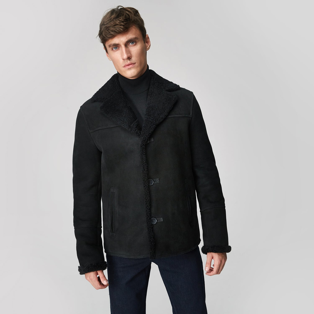 Siyah Diodoro Erkek Kürk Mont