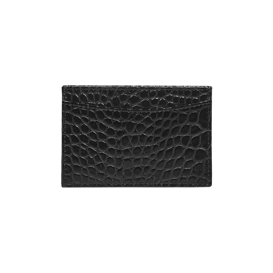 Siyah Dukinea Kroko Baskılı Deri Kartlık