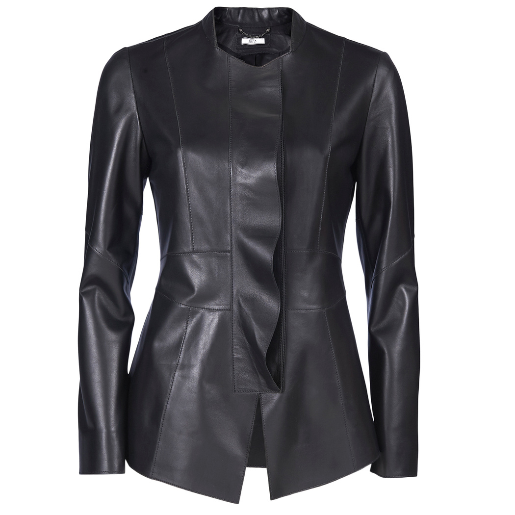 Siyah Duvessa Kadın Deri Ceket