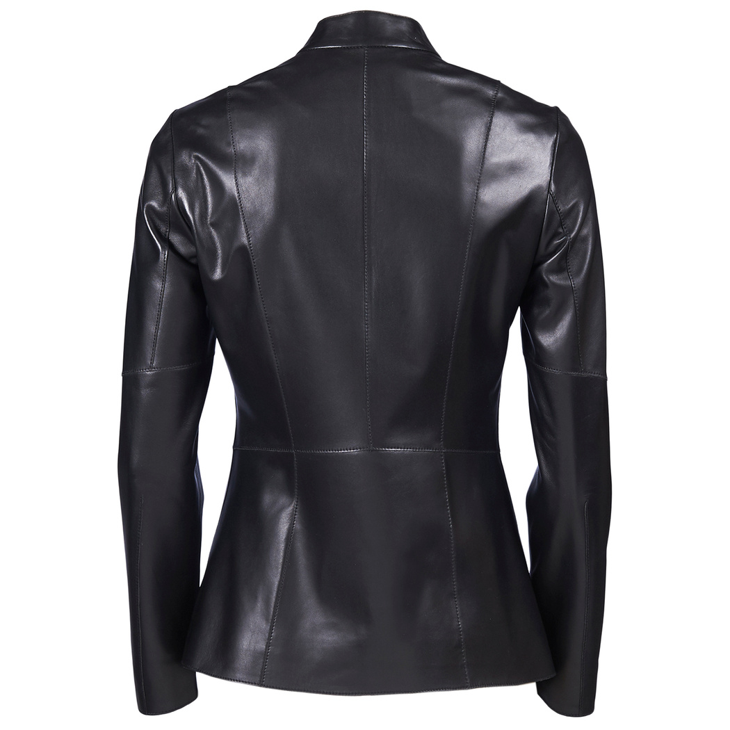 Siyah Duvessa Kadın Deri Ceket