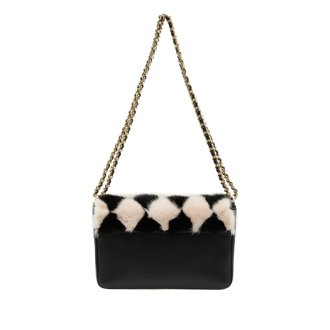 Siyah Eimer Kadın Zincir Detaylı Deri Omuz Çantası