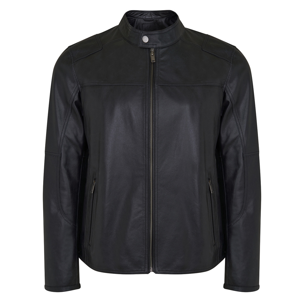 Siyah Erkek Deri Vintage Mont