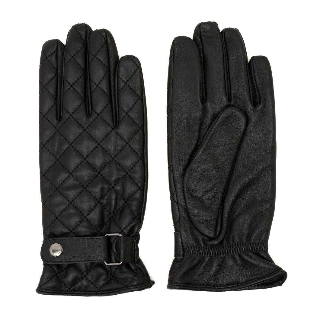 Siyah Erkek Kapitone Deri Eldiven