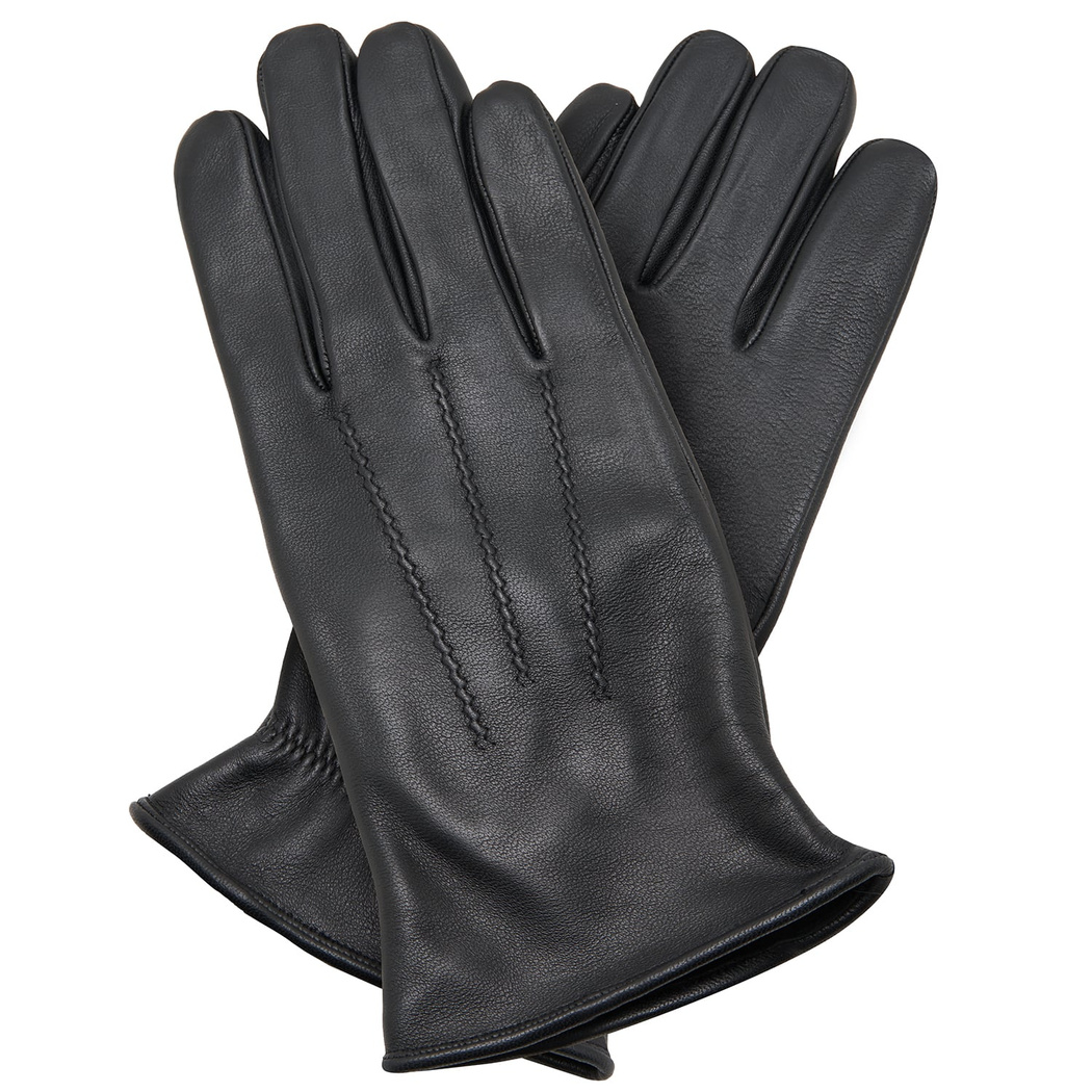 Siyah Erkek Lastikli Deri Eldiven