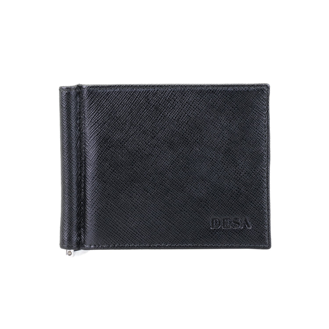 Siyah Erkek Para Klipsli Deri Cüzdan / Kartlık