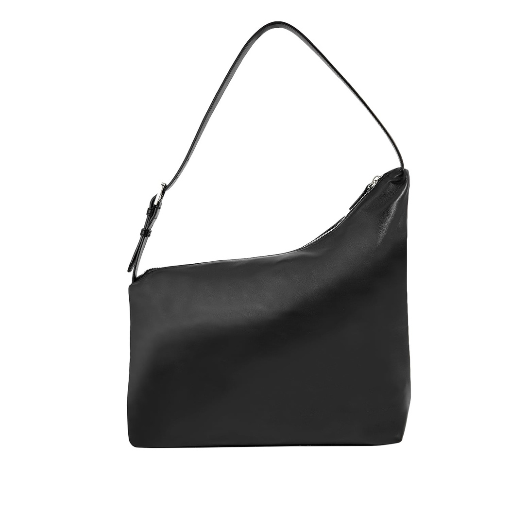 Siyah Eve Deri Omuz Askılı Çanta