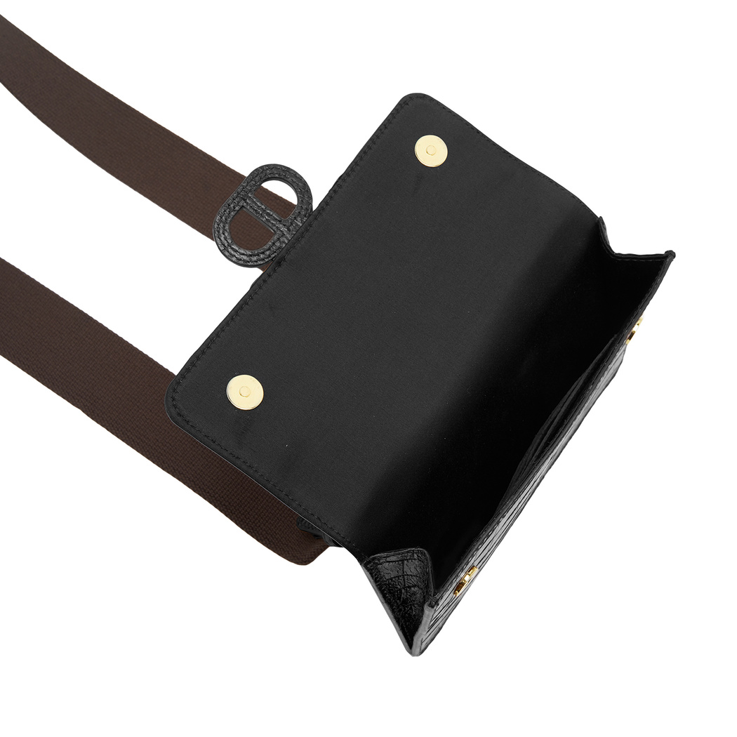 Siyah Fels Kadın Deri Omuz Askılı Çanta