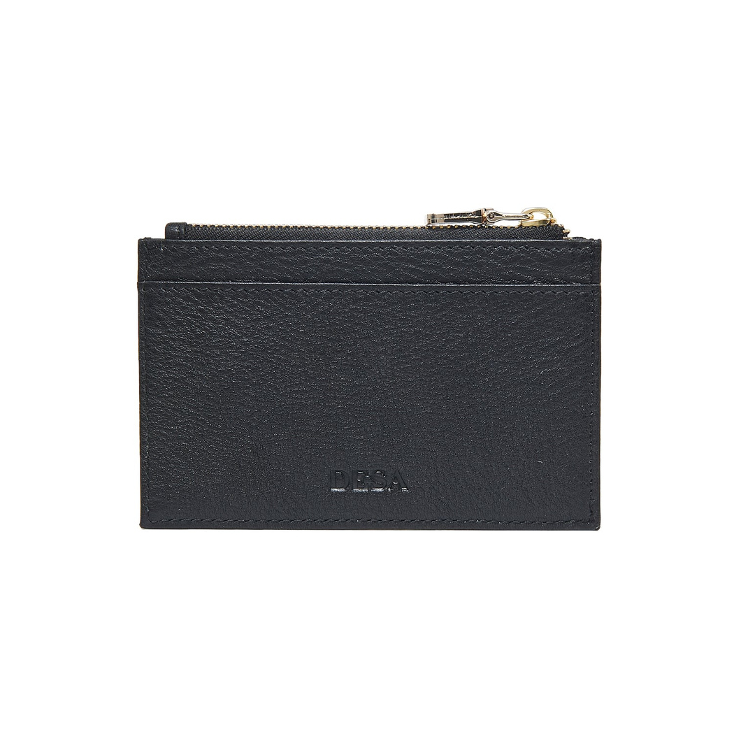 Siyah Fermuarlı Deri Kartlık
