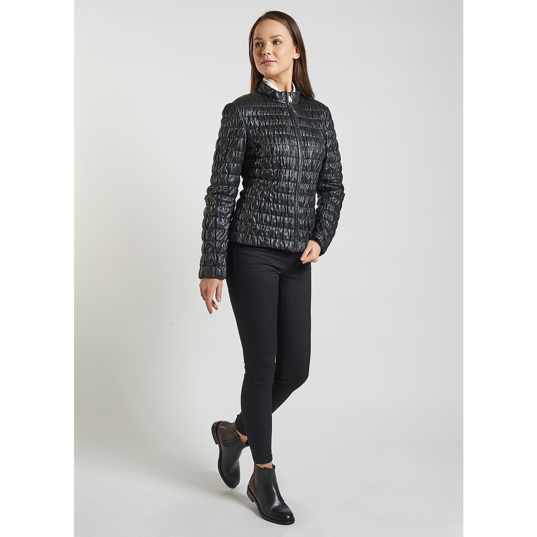 Siyah Fernanda Kadın Deri Mont