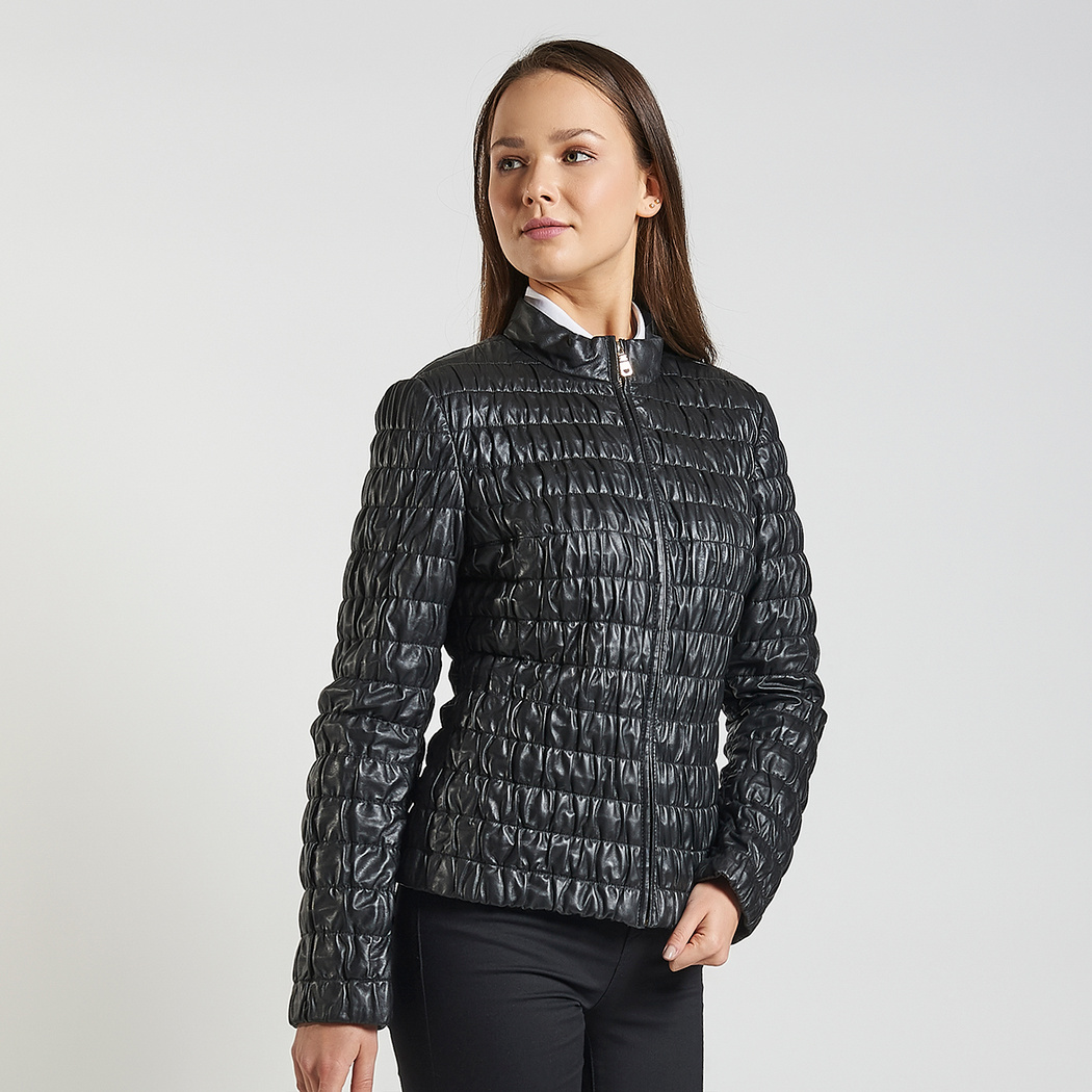 Siyah Fernanda Kadın Deri Mont