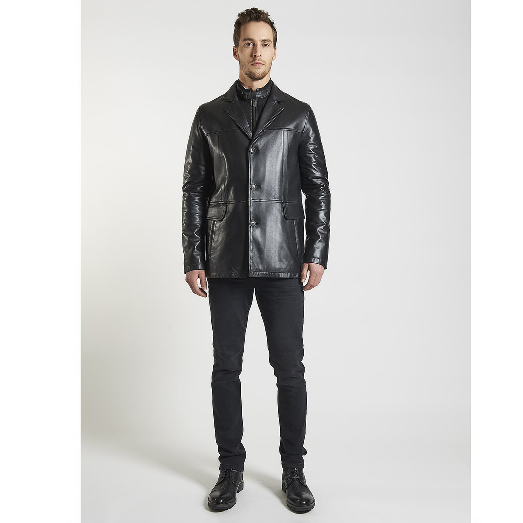 Siyah Generobs Erkek Deri Kaban