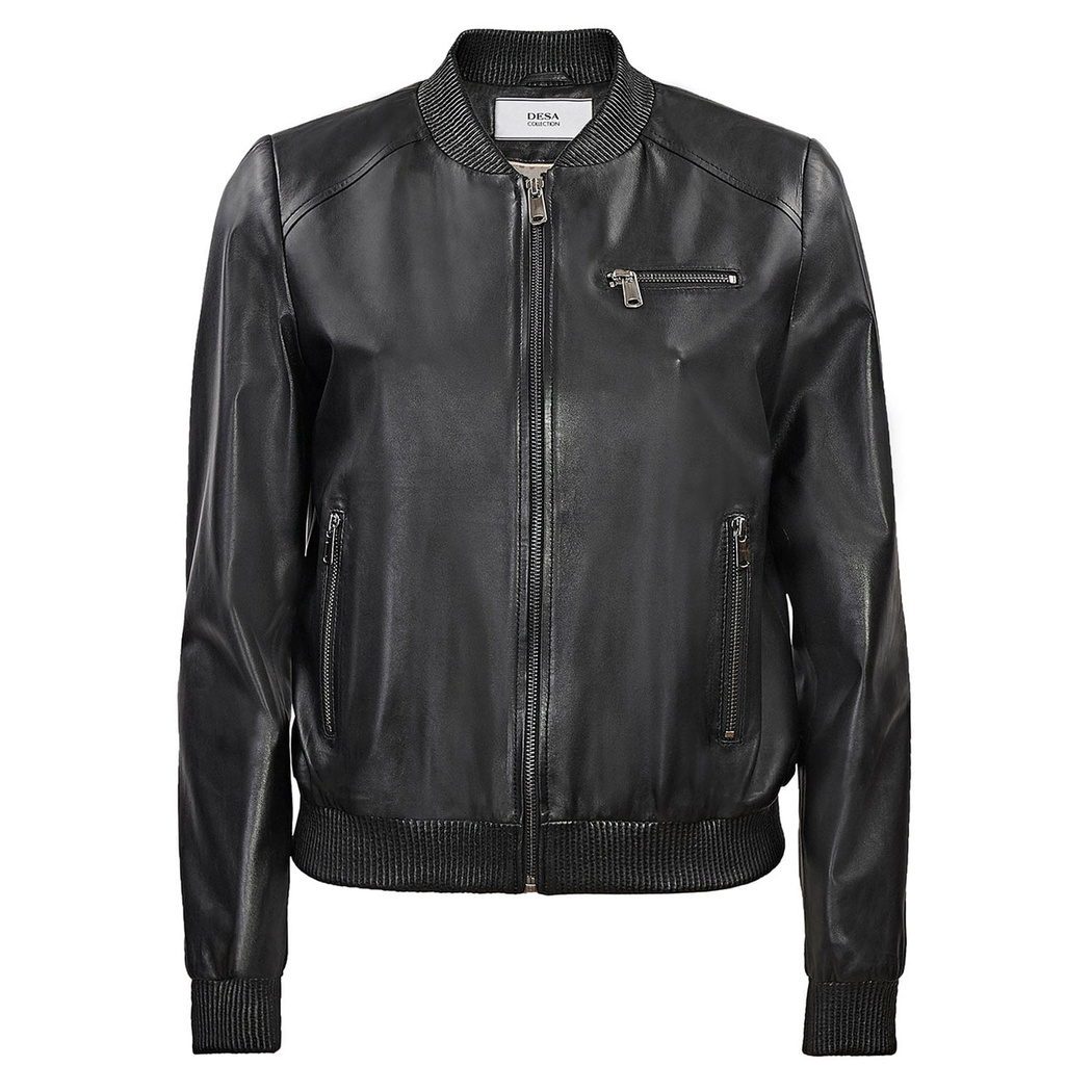 Siyah Kadın Deri Mont