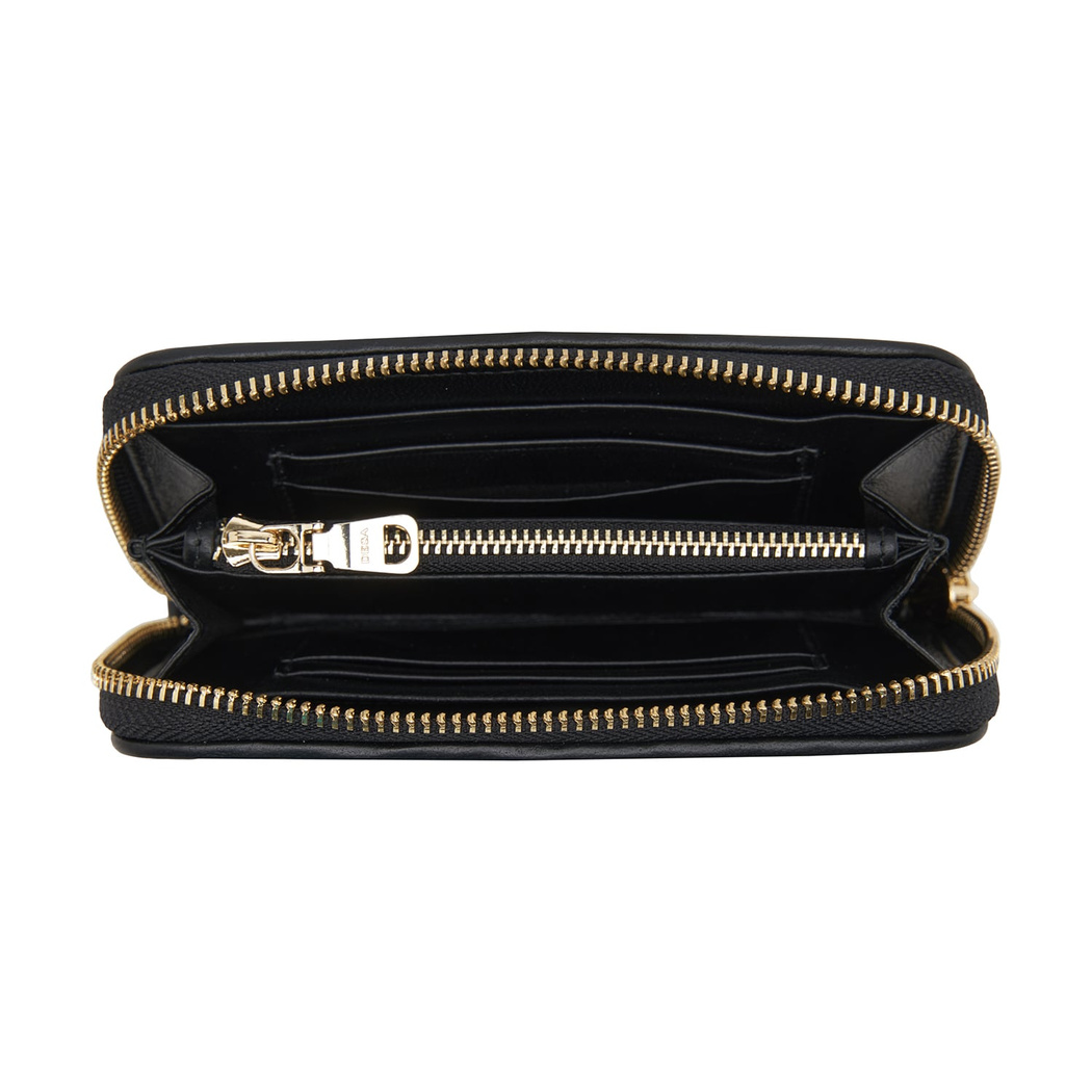 Siyah Kadın Örgü Deri Cüzdan