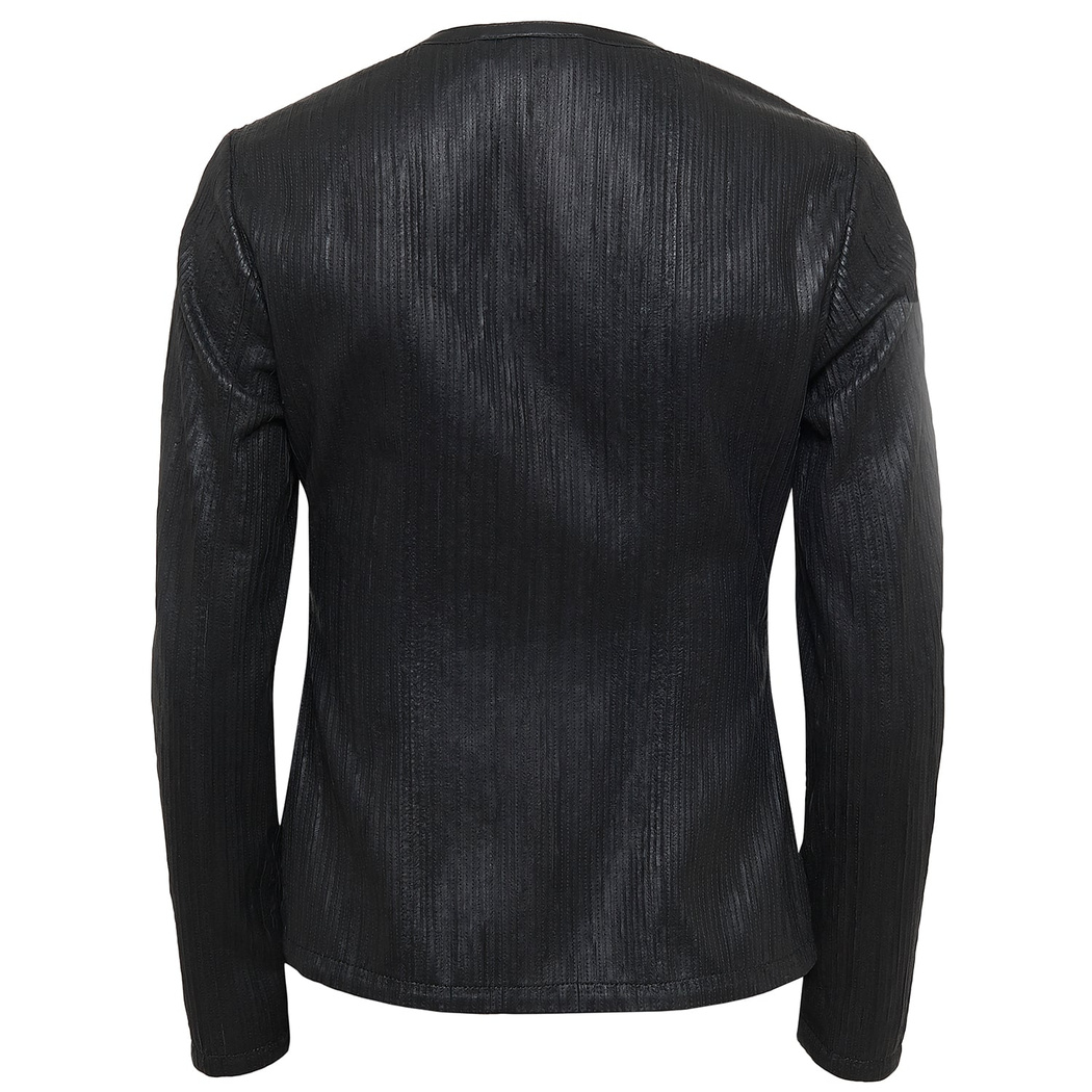 Siyah Kadın Panelli Deri Ceket