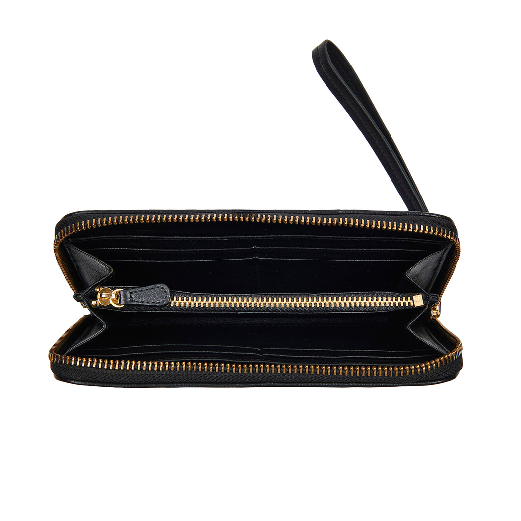 Siyah Kadın Perfore Deri Cüzdan