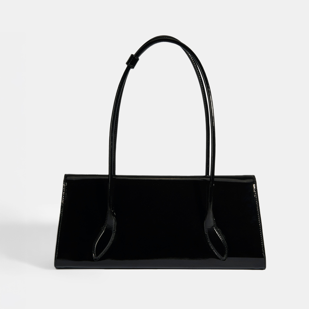 Siyah Kadın Yaprak Detaylı Deri Omuz Çantası