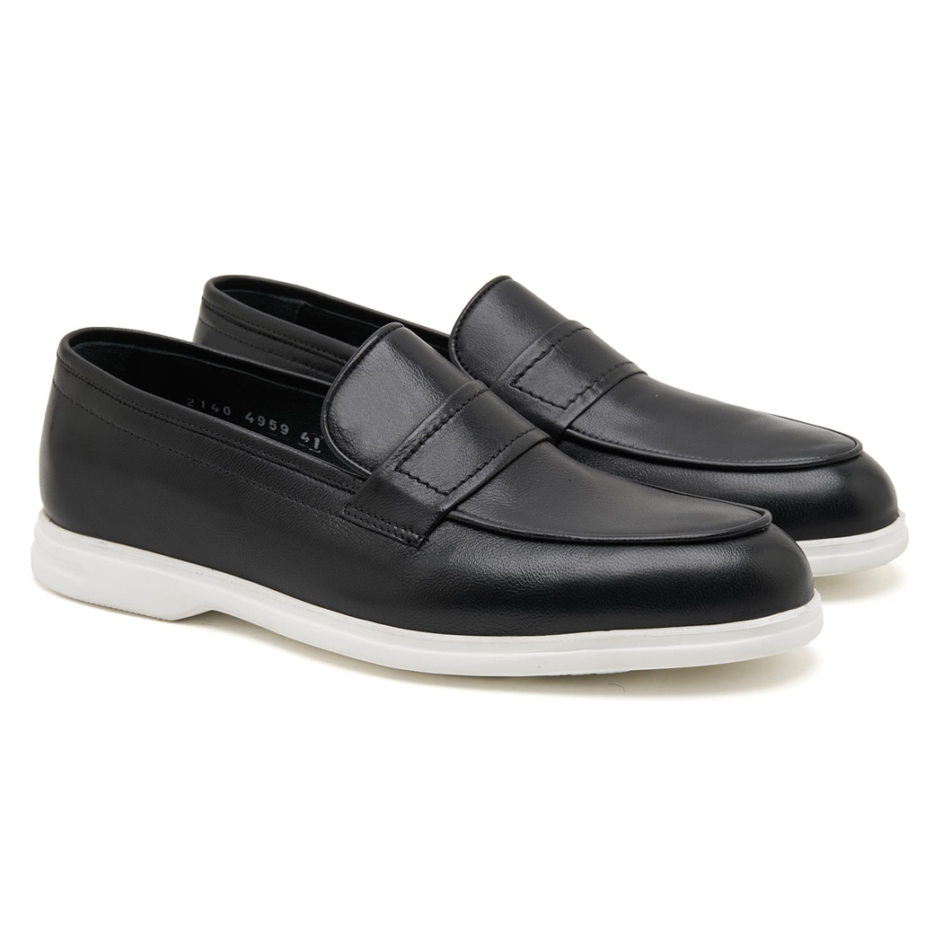 Siyah Luigi Erkek Deri Loafer