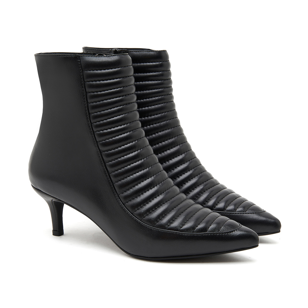 Siyah Mencie Kadın Deri Bootie