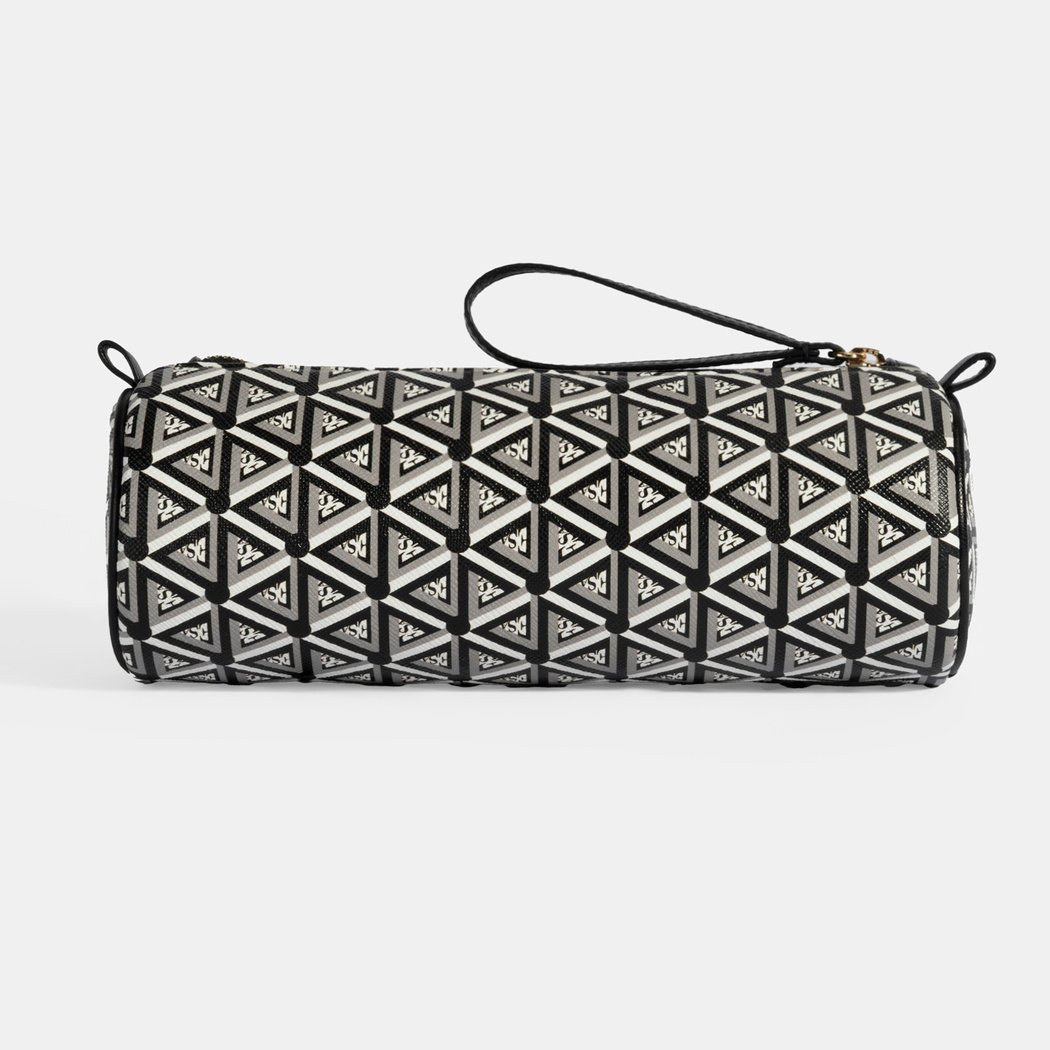 Siyah Monogram Desenli Kalemlik/Tıraş/Makyaj Çantası