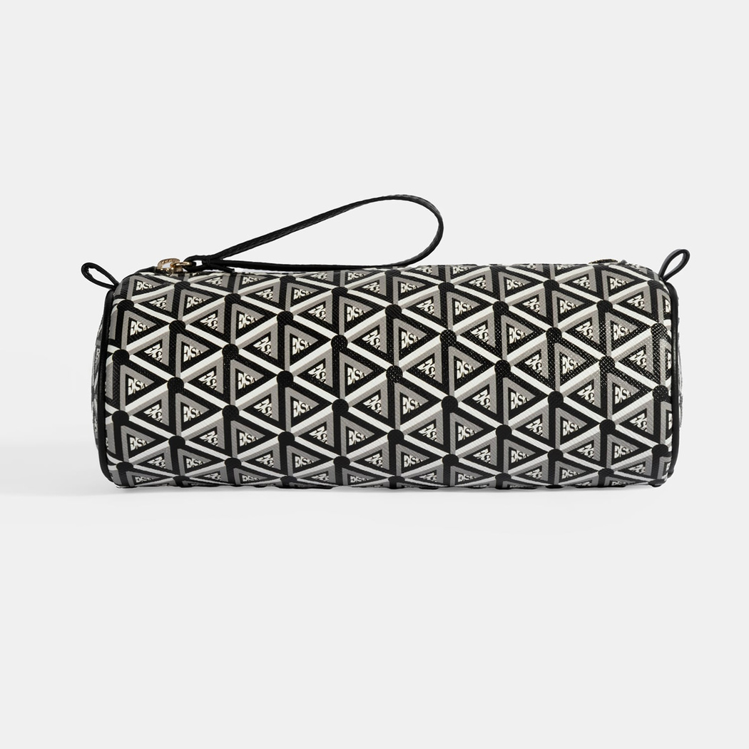 Siyah Monogram Desenli Kalemlik/Tıraş/Makyaj Çantası