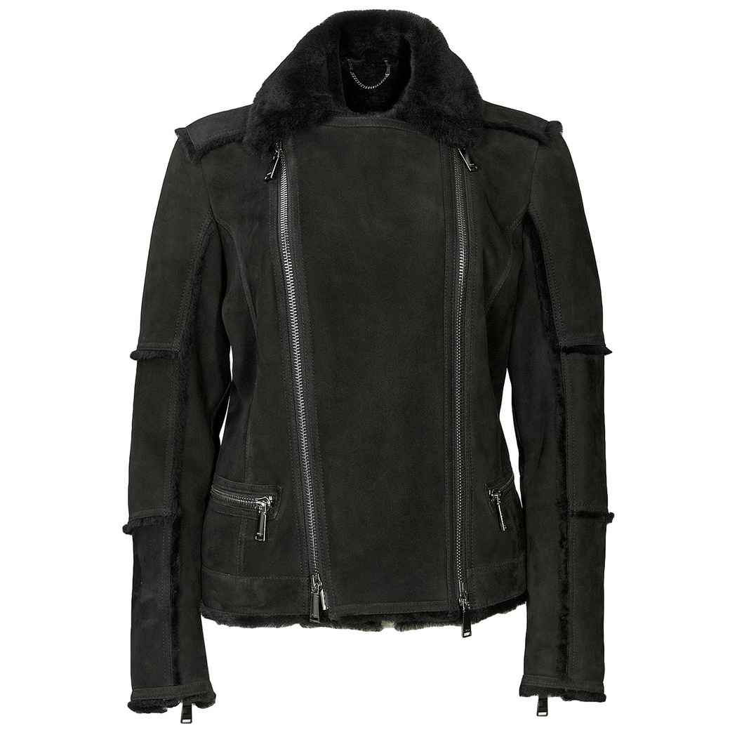 Siyah Nadine Kadın Kürk Mont