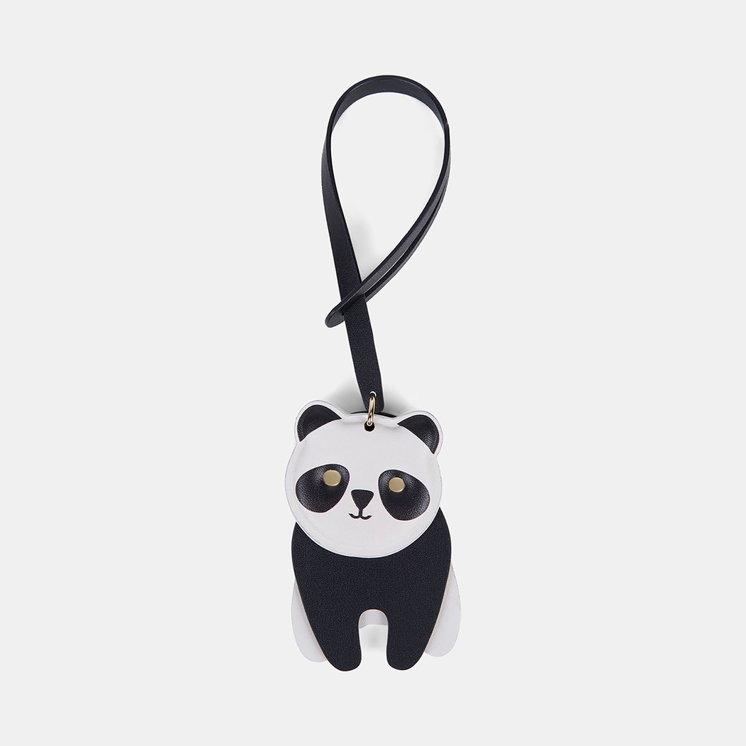 Siyah Panda Figürlü Deri Charm
