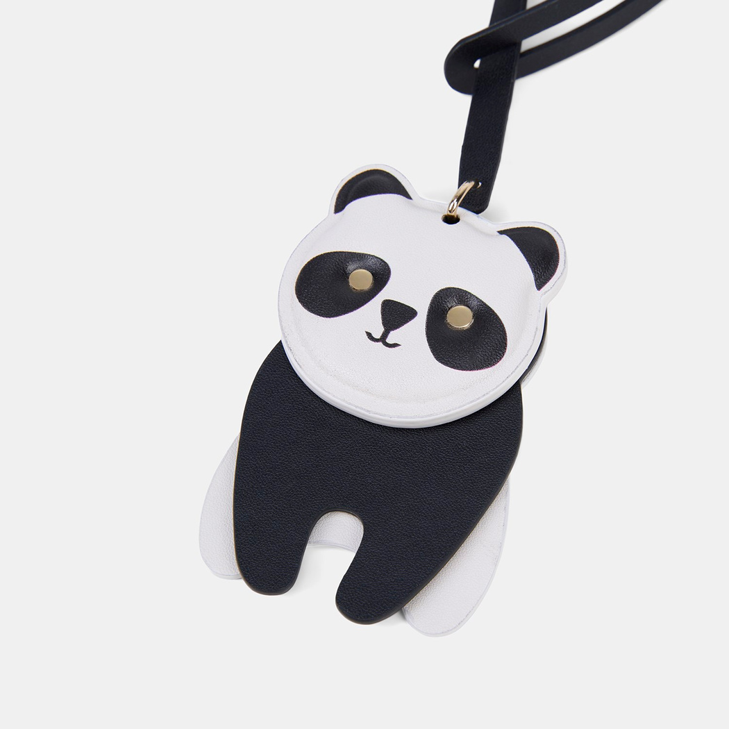 Siyah Panda Figürlü Deri Charm