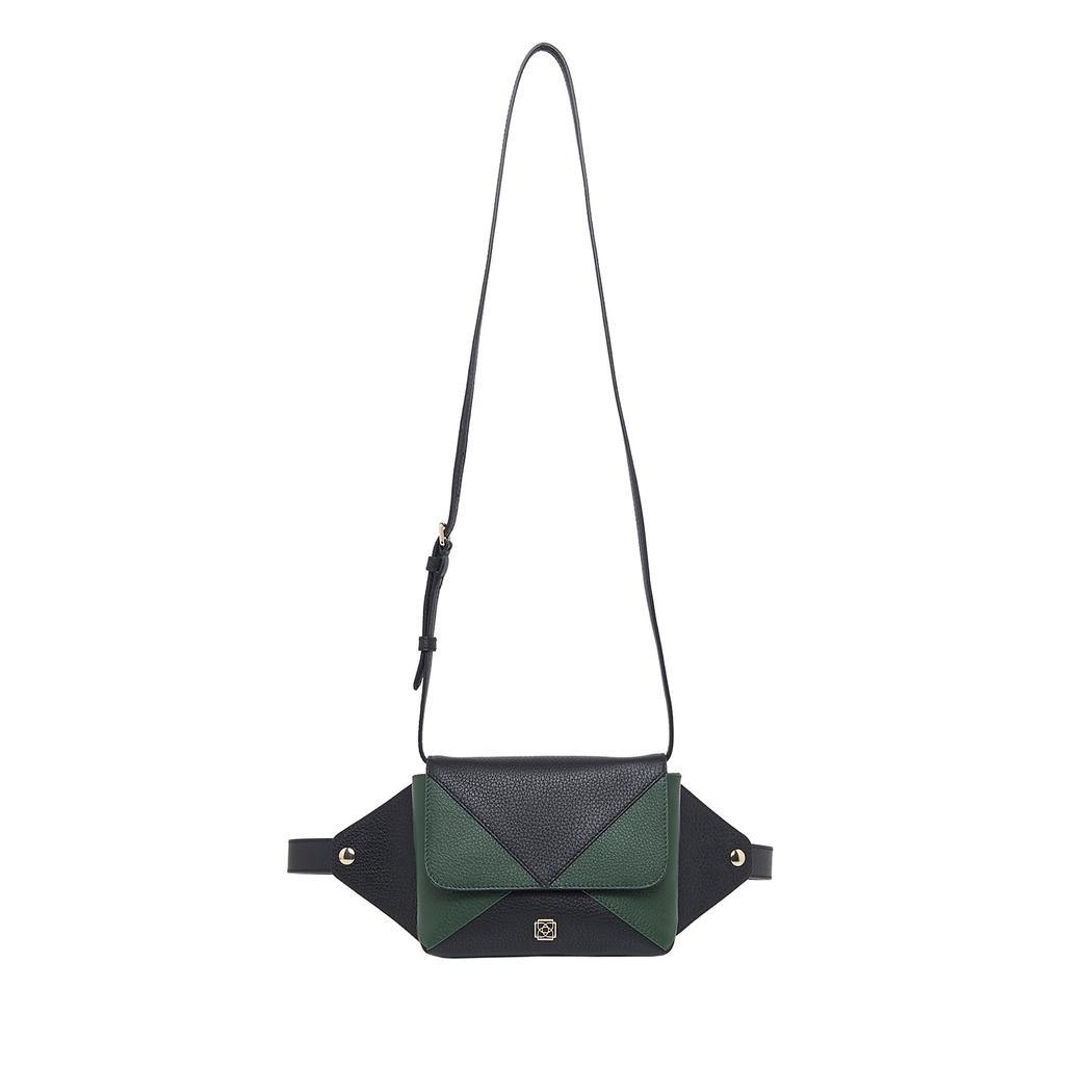 Siyah Rose Kadın Deri Bel Çantası