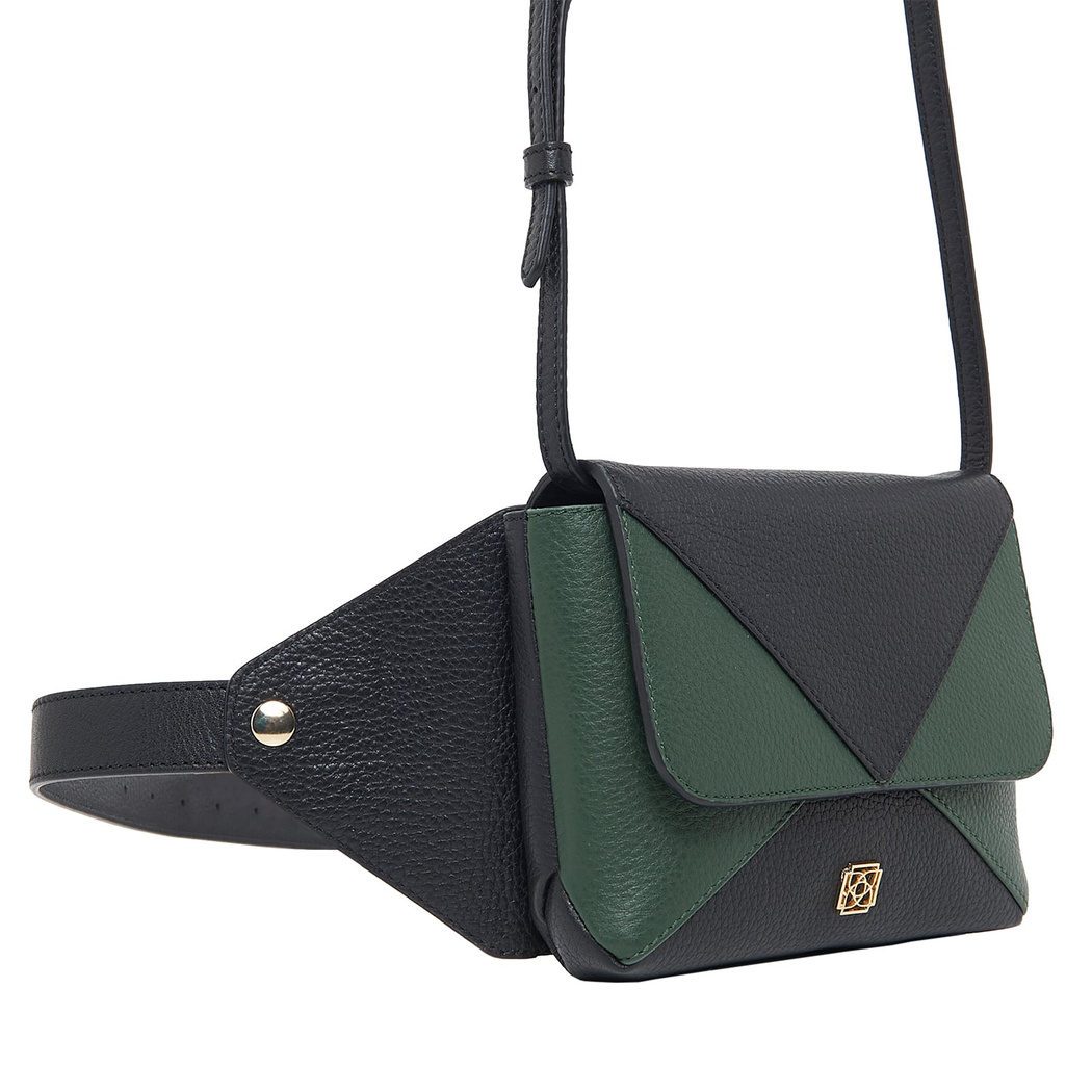 Siyah Rose Kadın Deri Bel Çantası