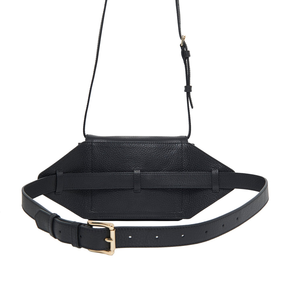 Siyah Rose Kadın Deri Bel Çantası