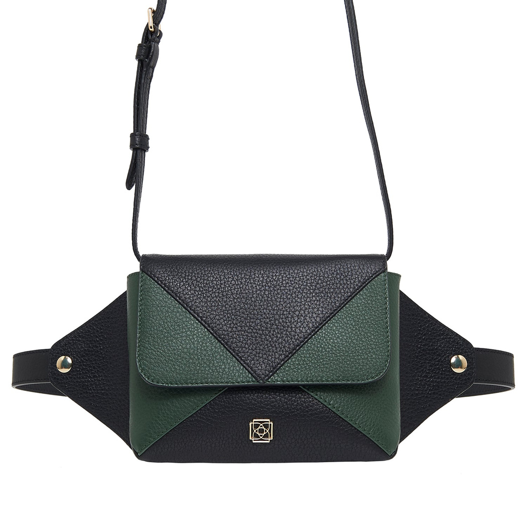 Siyah Rose Kadın Deri Bel Çantası