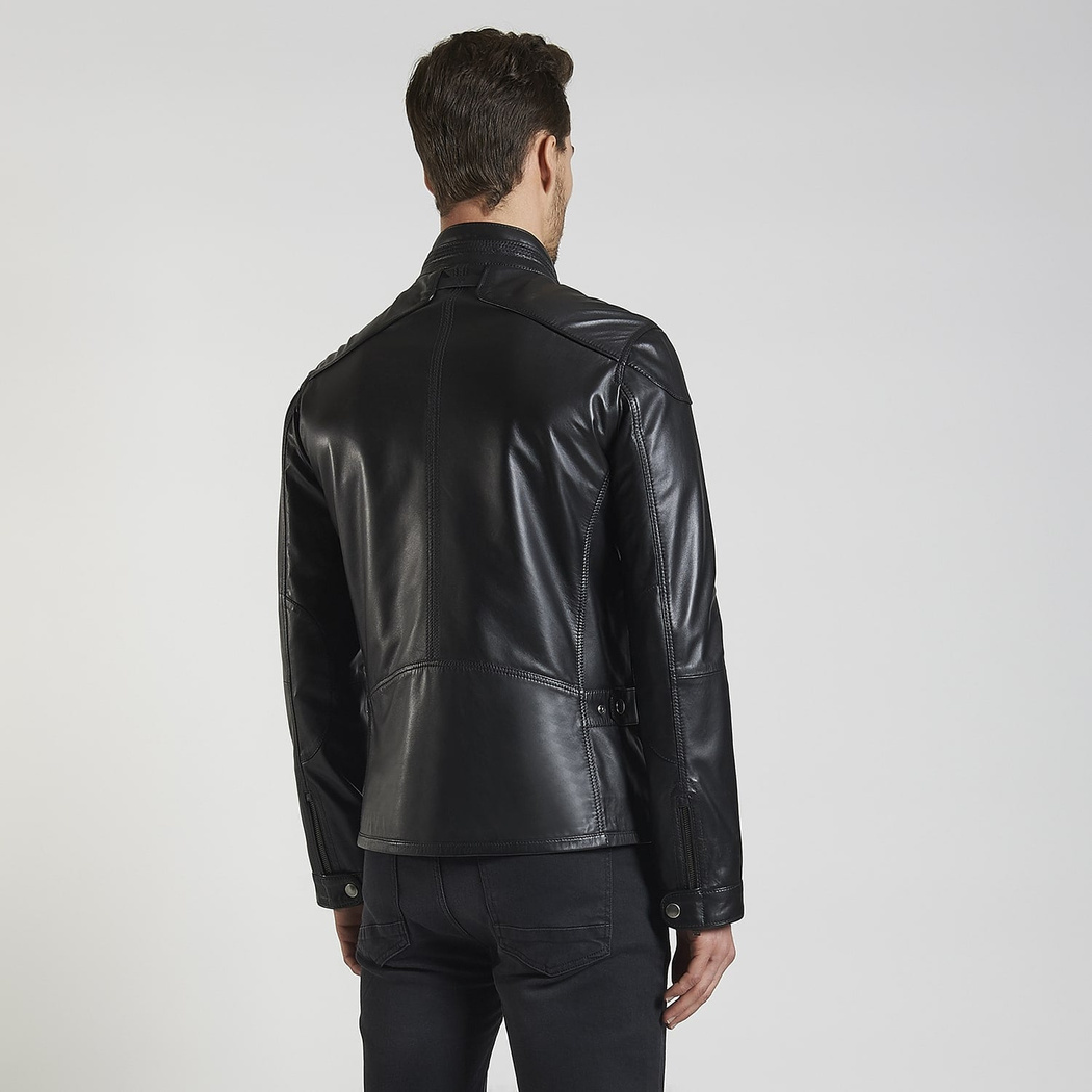 Siyah Tiago Erkek Deri Ceket