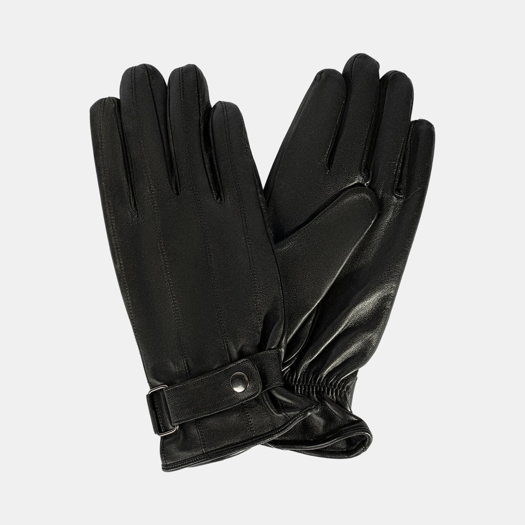 Siyah Tokalı Erkek Deri Eldiven