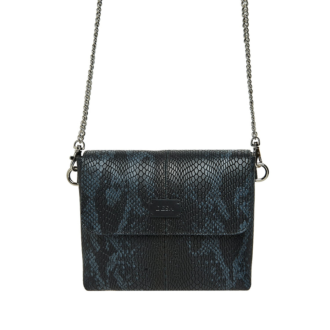 Siyah Tulip Kadın Zincir Detaylı Deri Çapraz Çanta