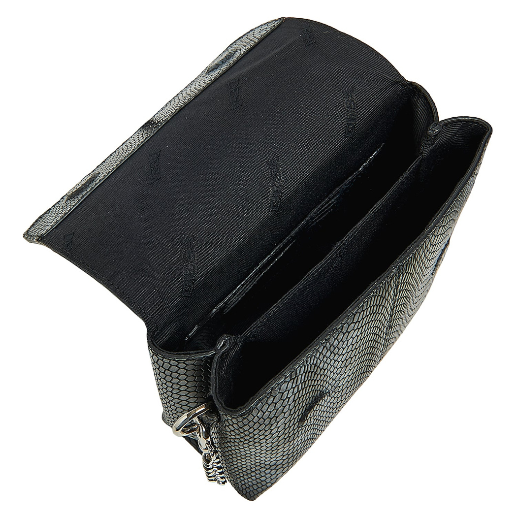 Siyah Tulip Kadın Zincir Detaylı Deri Çapraz Çanta