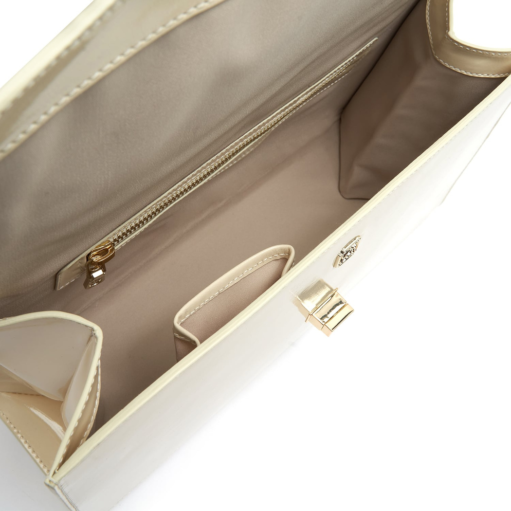 Stachy Bej Kadın Rugan Deri El Çantası 