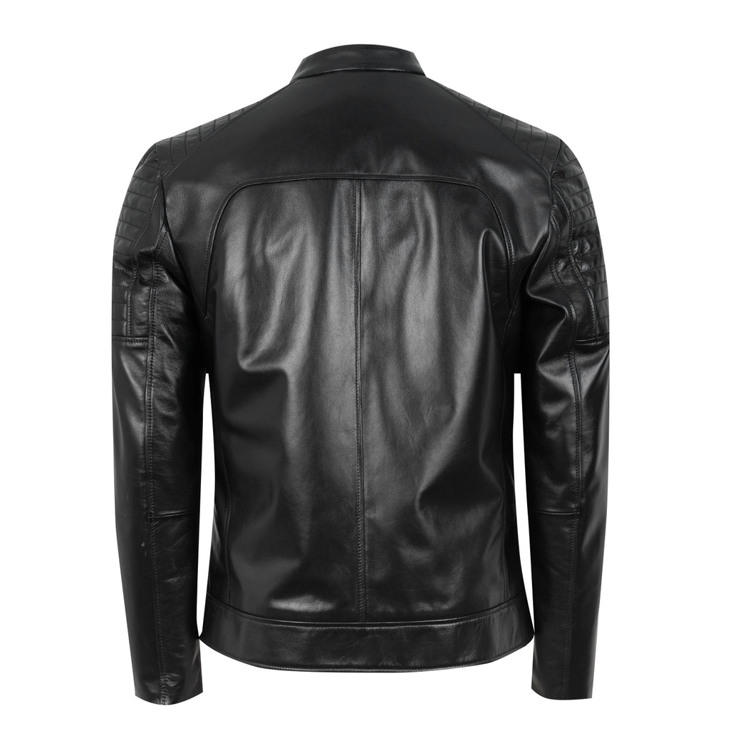 Steven Siyah Erkek Deri Mont