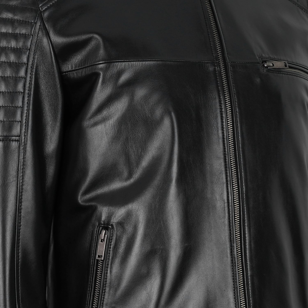 Steven Siyah Erkek Deri Mont