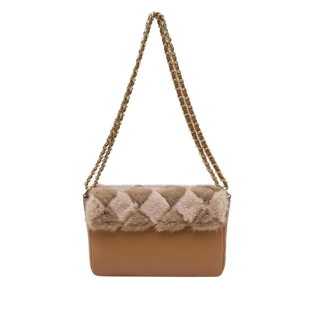 Taba Eimer Kadın Zincir Detaylı Deri Omuz Çantası