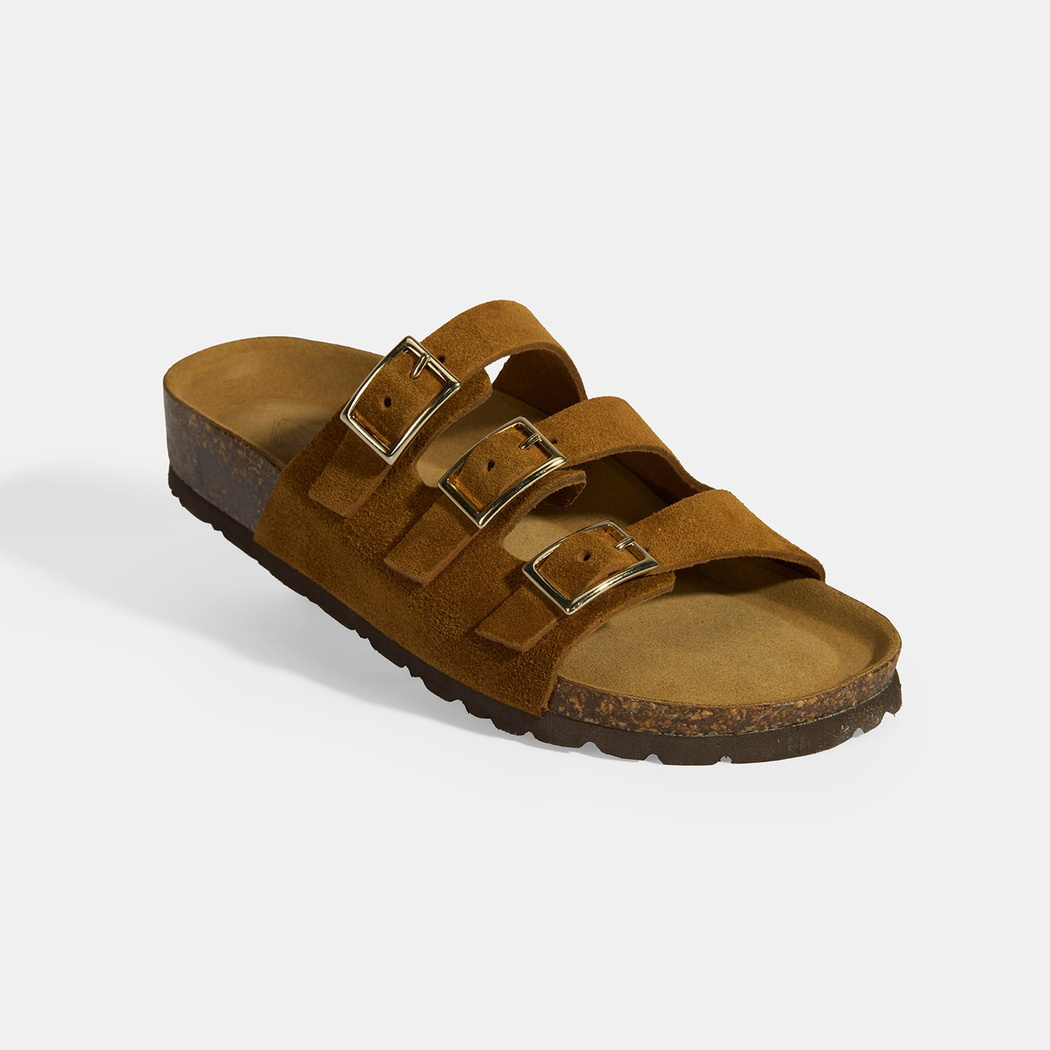 Taba Kadın Toka Detaylı Süet Terlik