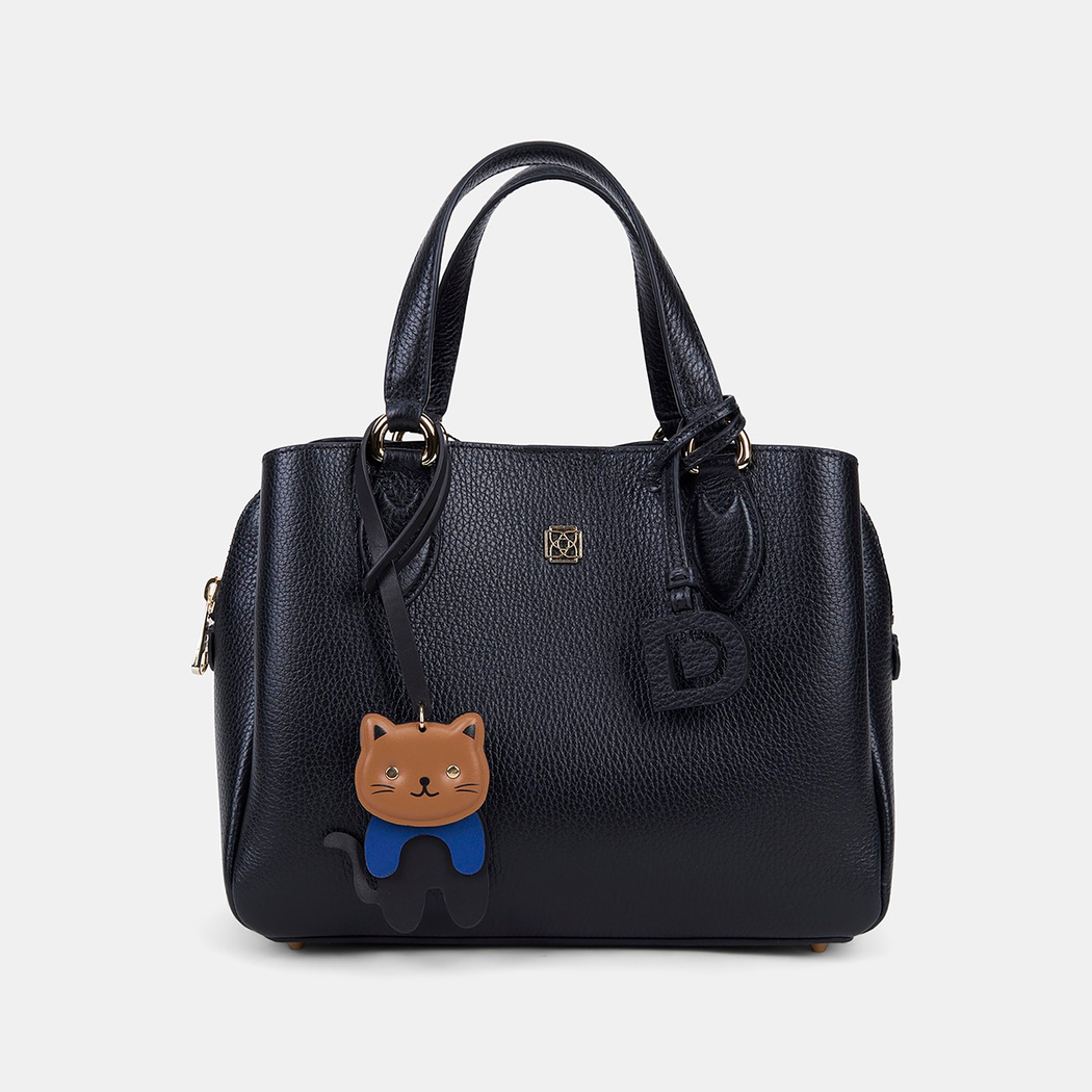 Taba Kedi Figürlü Deri Charm