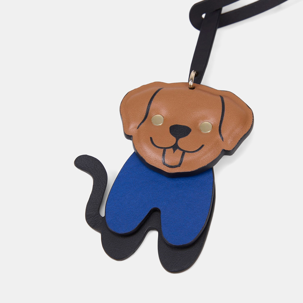 Taba Köpek Figürlü Deri Charm